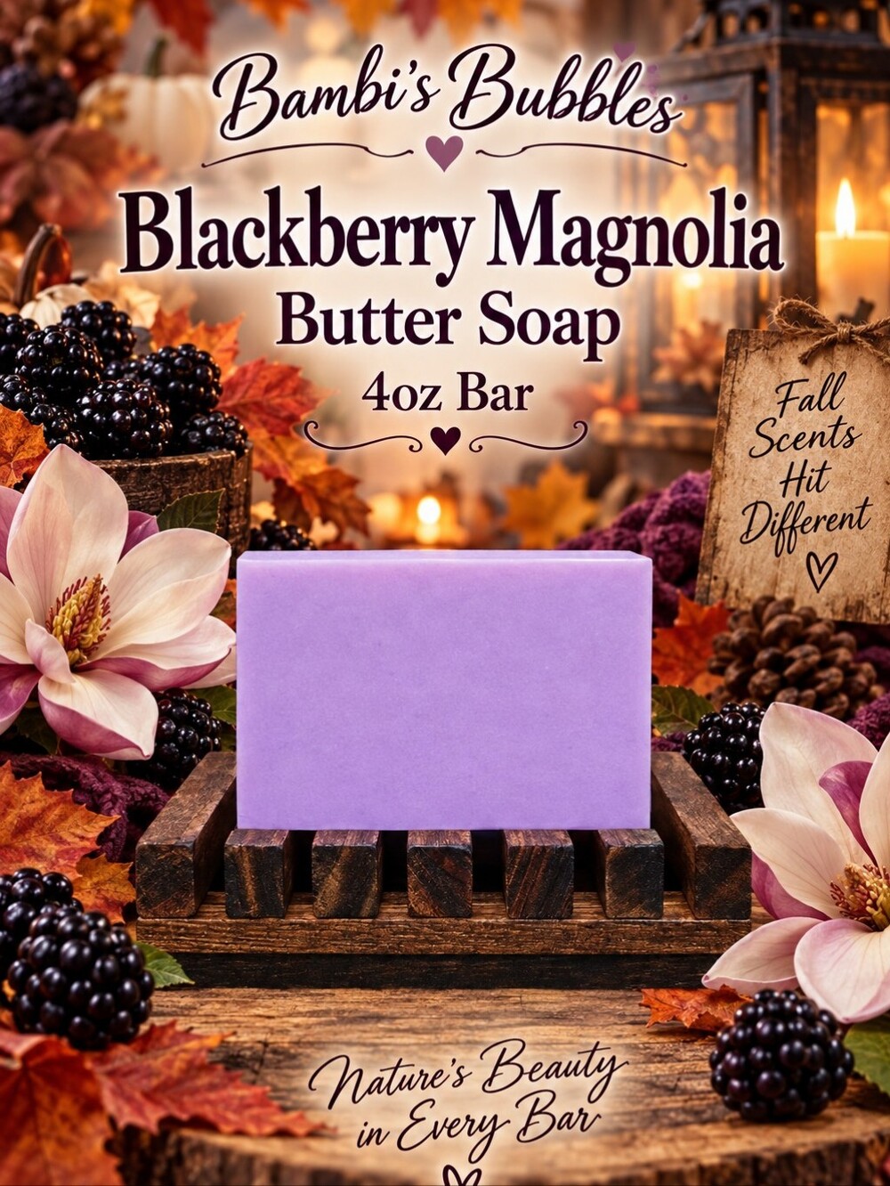 Back In Stock! Blackberry Magnolia Shea Butter 4oz Bar